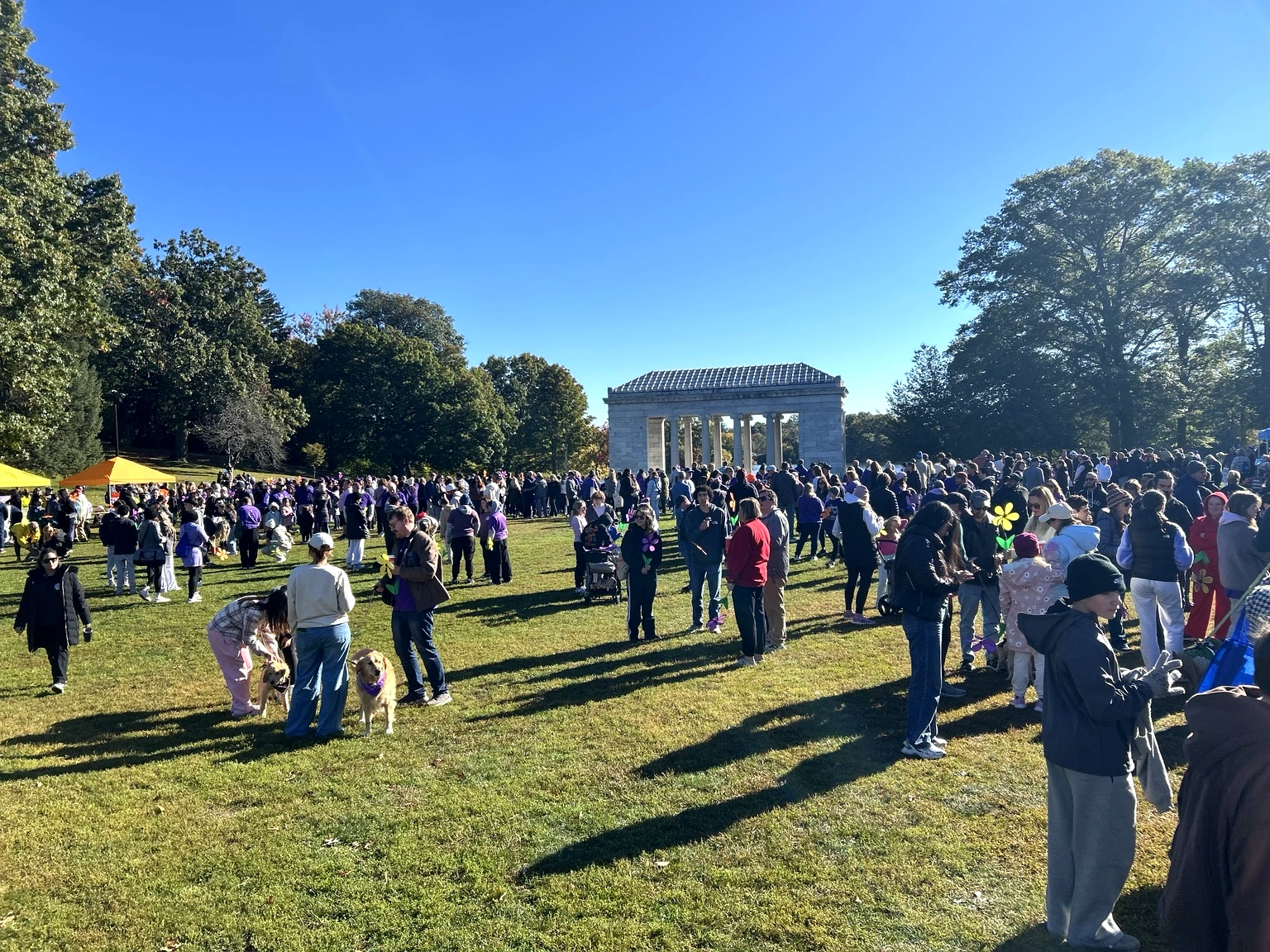 Attendees at the 2026 Walk to End Alzheimer's at Roger Williams Park, Providence